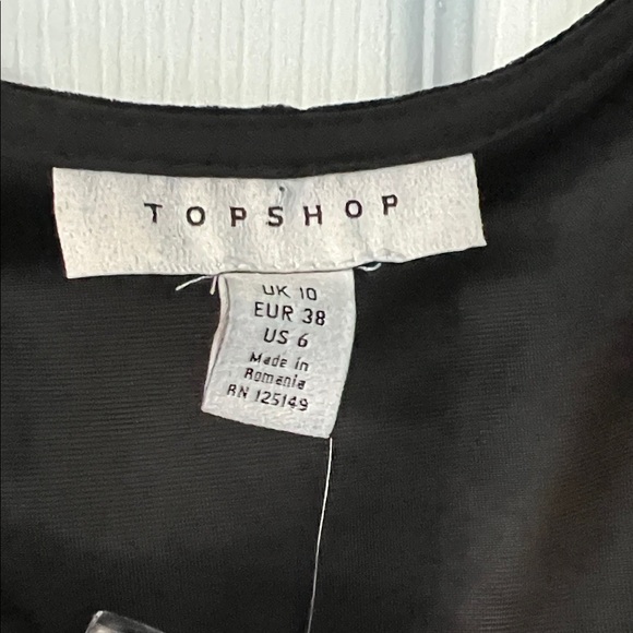 NWT - Topshop Elegant Black Long Sleeve Blouse - Picture 2 of 6